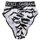 Black White Sequin High Waist Panty Underwear