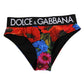 Black Floral Print High Waist Panty Underwear
