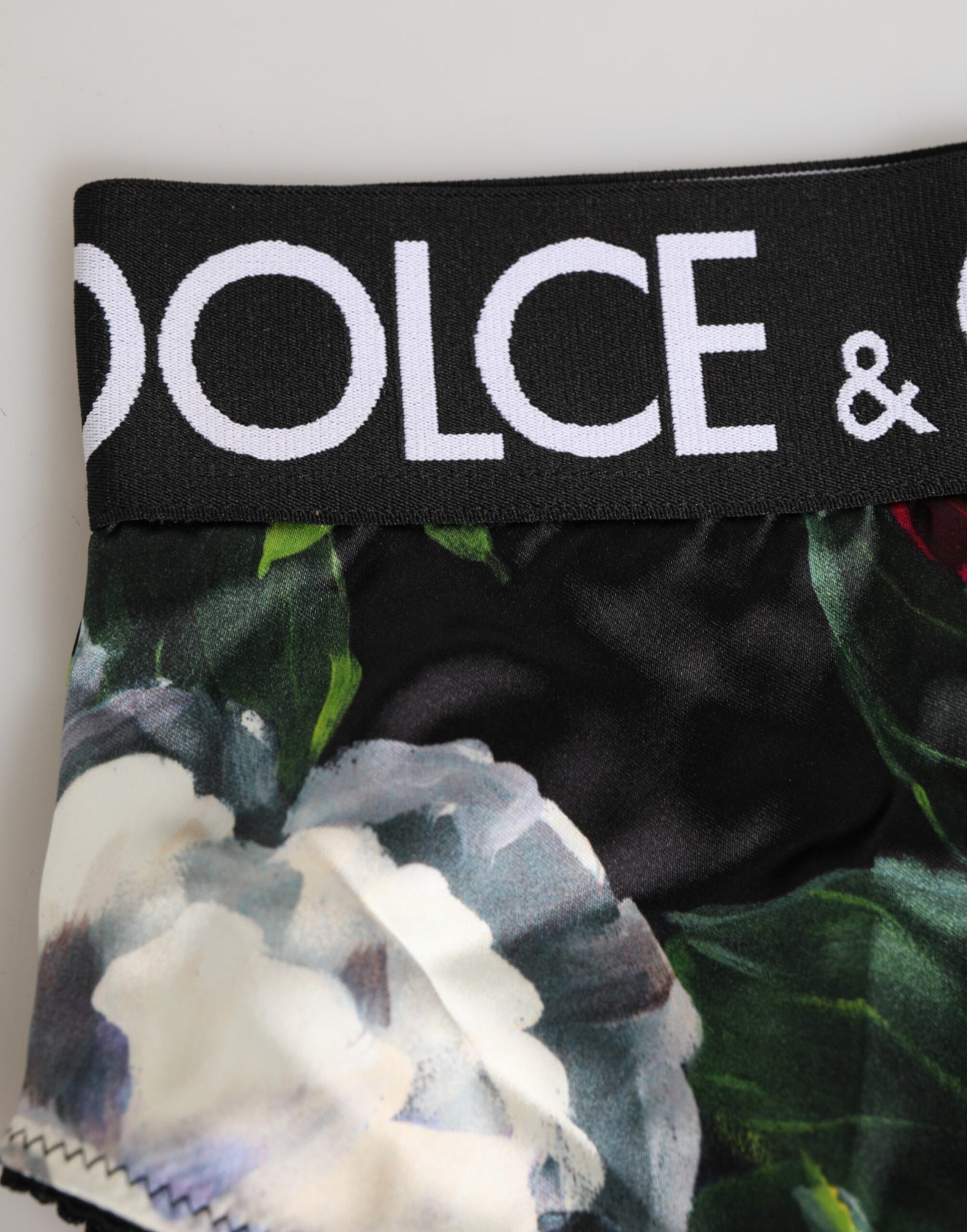 Black Floral Print High Waist Panty  Underwear