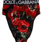 Black Floral Print High Waist Panty Underwear