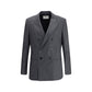 Gray Fleece Wool Blazer