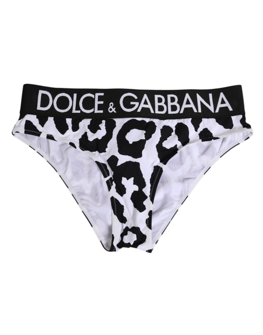 White Leopard Nylon High Waist Panty Underwear