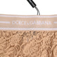 Beige Lace Nylon High Waist Panty Underwear