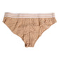 Beige Lace Nylon High Waist Panty Underwear