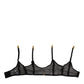 Black Floral Lace Nylon Strap Garter Underwear
