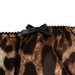 Brown Leopard Silk Mid Waist Panty Underwear