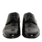 Black Calfskin Leather Derby Men Dress Shoes