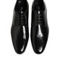 Black Calfskin Leather Derby Men Dress Shoes