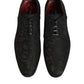Black Brocade Lace Up Derby Men Dress Shoes