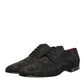 Black Brocade Lace Up Derby Men Dress Shoes