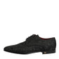 Black Brocade Lace Up Derby Men Dress Shoes