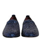 Blue Sequined Loafers Slippers Men Dress Shoes