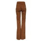 Brown High Waisted Flared Cut Pants