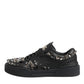 Black Portofino Studded Men Sneakers Shoes