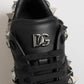 Black Portofino Studded Men Sneakers Shoes