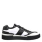 Black White Leather MIAMI Low Top Sneakers Shoes