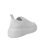 White Leather Platform Sneakers