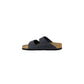 Black Synthetic Flat Sandals