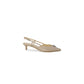 Beige Polyester High Heel Pumps
