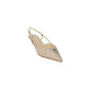Beige Polyester High Heel Pumps