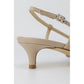 Beige Polyester High Heel Pumps