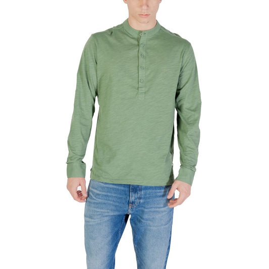 Green Cotton Long Sleeve T-Shirt