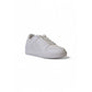 White Polyester Athletic Sneakers