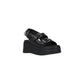 Black Leather Platform Sandals