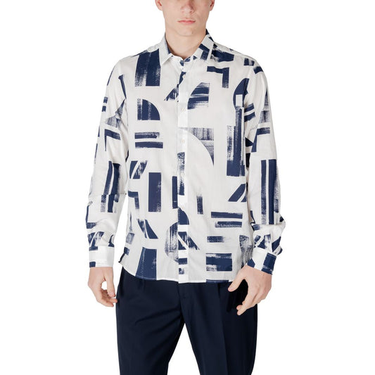 Blue Viscose Pattern Shirt