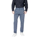 Blue Cotton Skinny Pants