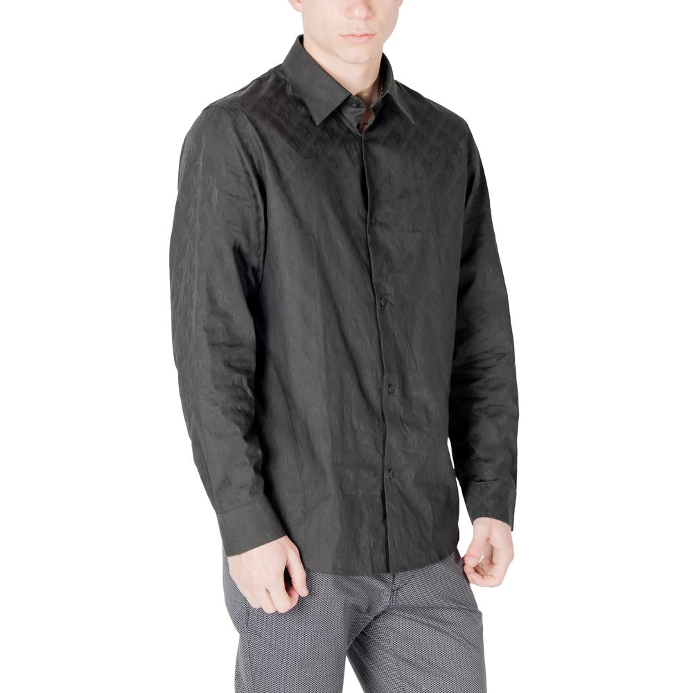 Black Cotton Dress Shirt