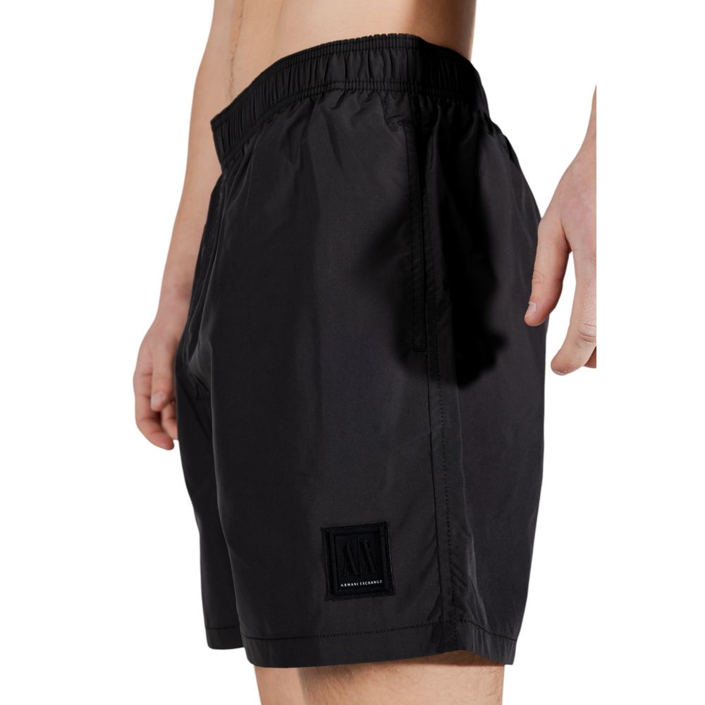 Black Polyester Swim Shorts