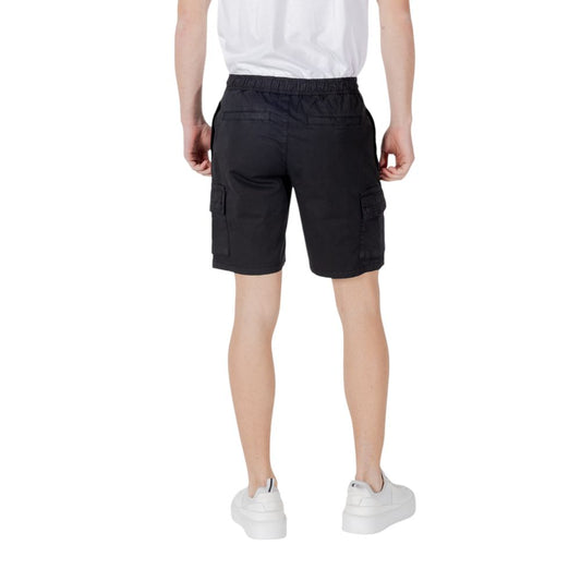 Black Cotton Bermuda Shorts