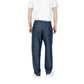 Blue Cotton Casual Pants