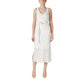 Beige Recycled Polyester Midi Dress