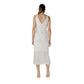 Beige Recycled Polyester Midi Dress
