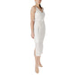Beige Recycled Polyester Midi Dress