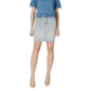 Blue Cotton Mini Skirt