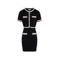 Black Viscose Short Dress