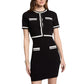Black Viscose Short Dress