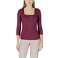 Purple Viscose Long Sleeve T-Shirt