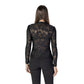 Black Polyester Long Sleeve T-Shirt