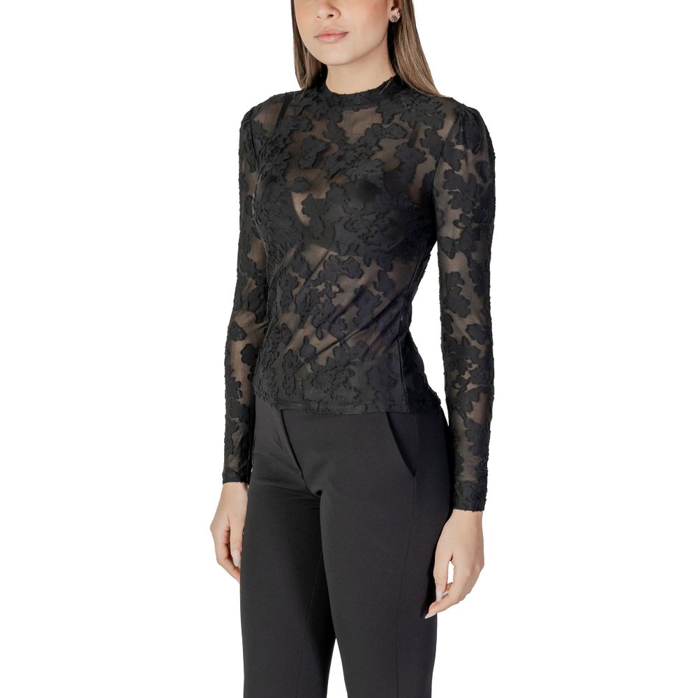 Black Polyester Long Sleeve T-Shirt