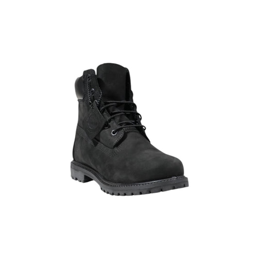 Black Leather Lace-Up Boots