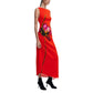 Red Viscose Long Dress