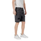 Black Cotton Bermuda Shorts