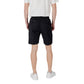 Black Cotton Bermuda Shorts