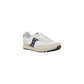 Black And White Leather Athletic Sneakers