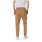 Brown Cotton Casual Pants