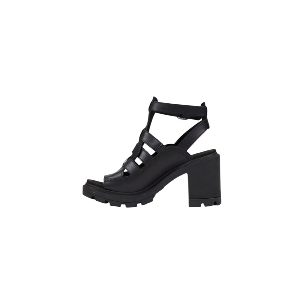 Black Leather Platform Sandals